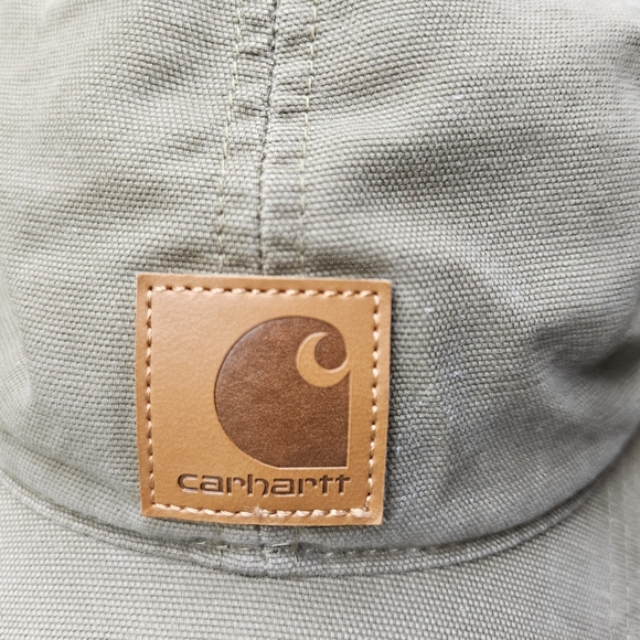 Carhartt Gray Cap with Leather Logo Patch - Picture 2 of 6